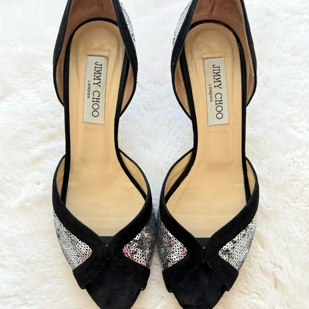 Jimmy Choo suede evening shoes women size 38 Authentic